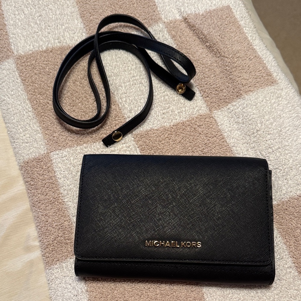 Michael Kors Black Leather Crossbody